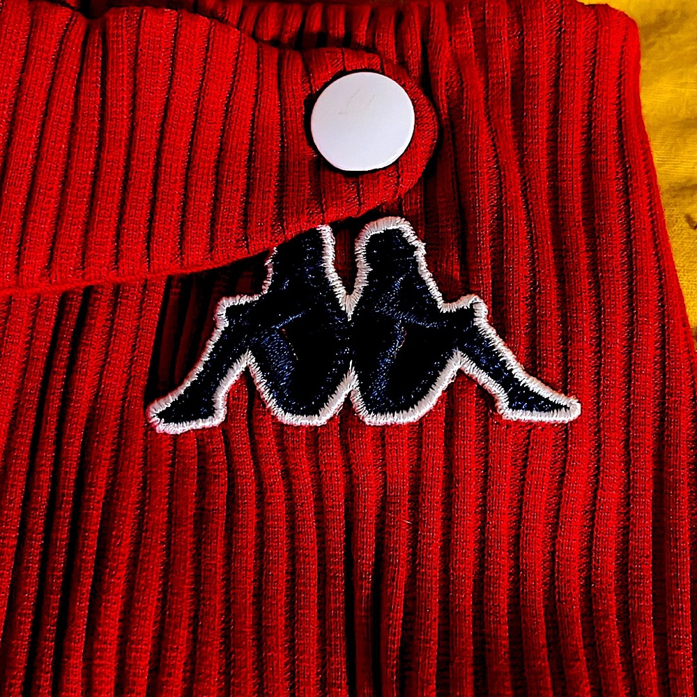 Zara x Kappa W/TAGS Bold Red, Pleated High Waist Shorts & Embroidered Logo